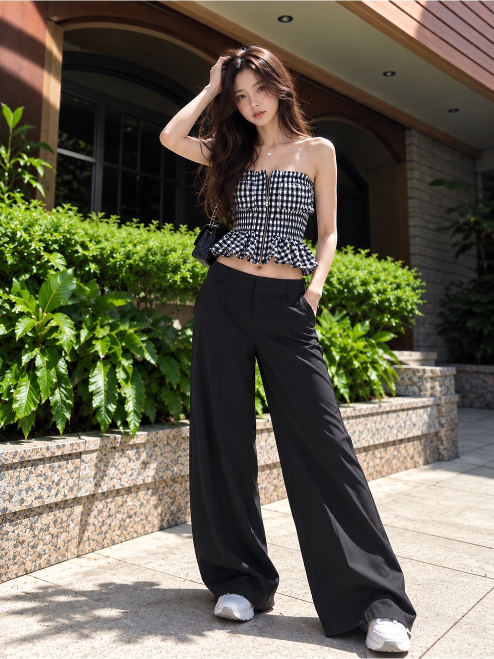 Women’s Black Wide Leg Tailored Trousers